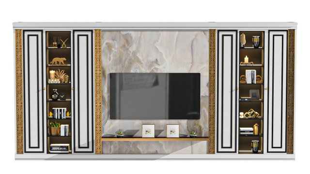 TV Wall Modern Model 3D .c4d .max .obj .3ds .fbx .stl .blend