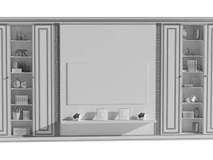 TV Wall Modern 3D Model