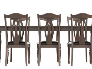 Table and Chairs Set 3D 모델