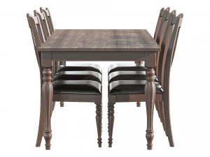 Table and Chairs Set 3D Model
