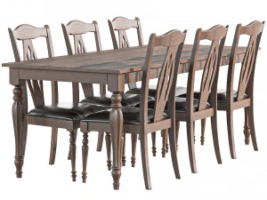 Table and Chairs Set 3D Model