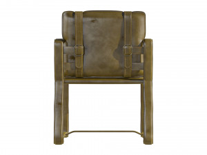 Leather Belt Camel Chair 3D 모델