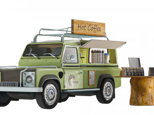 Hot Coffe Truck 3D Model