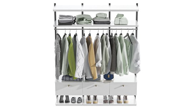 Wardrobe Wall Module Clothing Modelo 3D .c4d .max .obj .3ds .fbx .stl .blend 