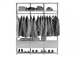 Wardrobe Wall Module Clothing Modelo 3D