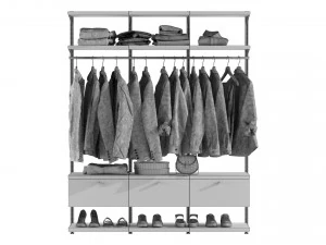 Wardrobe Wall Module Clothing 3D Model