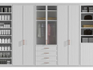 Wardrobe With Clothes 3D Model