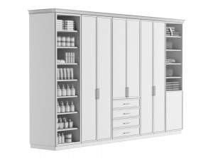 Wardrobe With Clothes Modello 3D