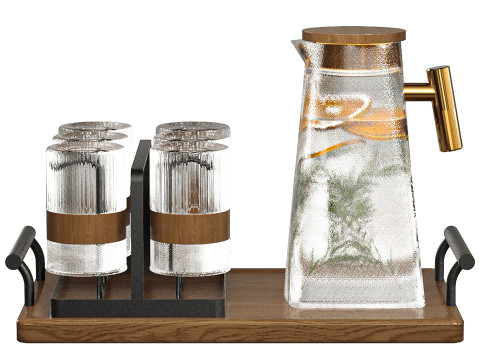 Glass Decanter Set 001 3Dモデル