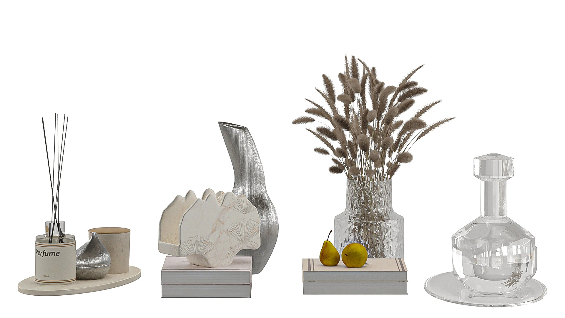 Decorative Set 009 3D Model .c4d .max .obj .3ds .fbx .stl .blend 