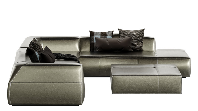 Bend Sofa 3D Model .c4d .max .obj .3ds .fbx .stl .blend
