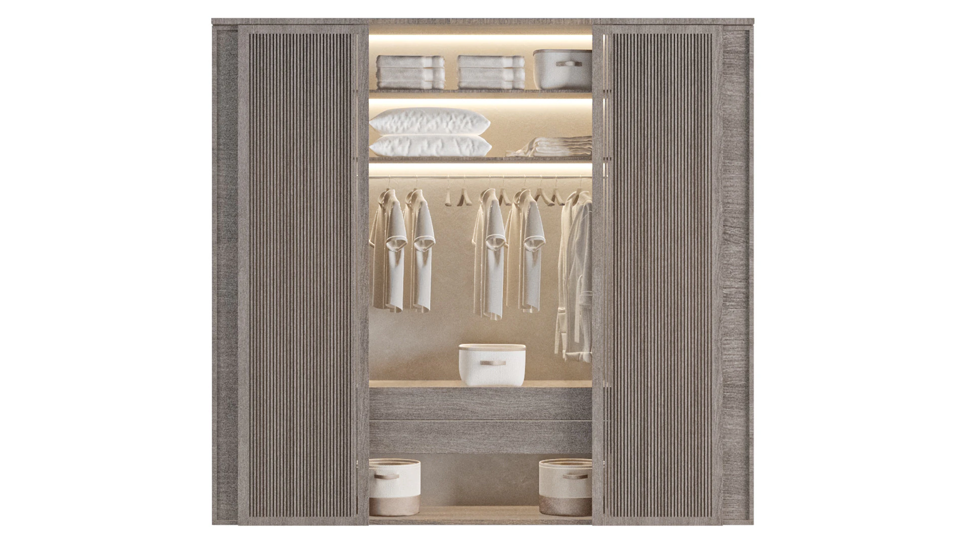 Wardrobe With Filling 3D Model .c4d .max .obj .3ds .fbx .stl .blend 