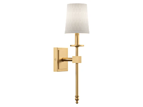 Dewayne 1-Light Metal Wallchiere with Linen Shade 3D Model
