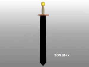 spada laega dorata Modello 3D