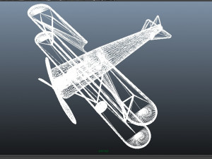 gray biplane Modello 3D