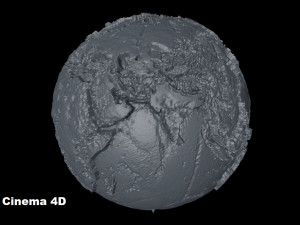scale relief topographic world map 3D 模型