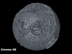scale relief topographic world map 3D 模型
