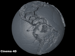 scale relief topographic world map 3D 模型