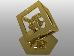 rotating effect concentric cubes 3D Print Model