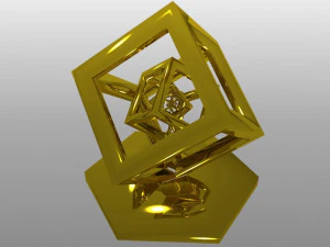 rotating effect concentric cubes 3D Print Model