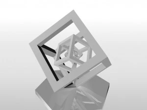 rotating effect concentric cubes 3D Print Model