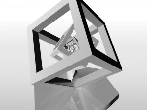 rotating effect concentric cubes 3D Print Model