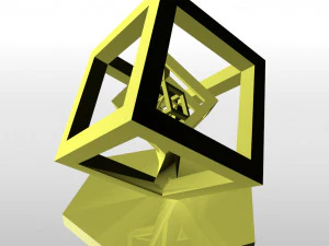 rotating effect concentric cubes 3D Print Model