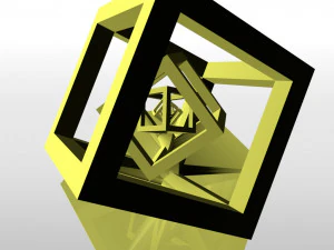 rotating effect concentric cubes 3D Print Model