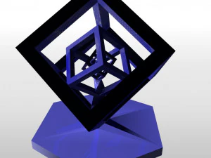 rotating effect concentric cubes 3D Print Model