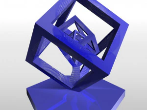 rotating effect concentric cubes 3D Print Model