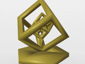 rotating effect concentric cubes 3D Print Model