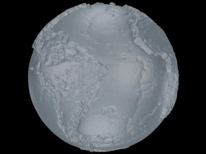 scale relief topographic world map 3dprinter scale 1in50000000 3D Print Model
