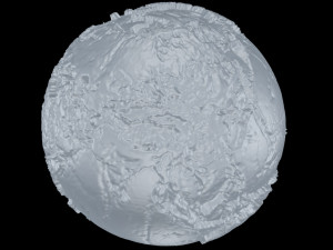 scale relief topographic world map 3dprinter scale 1in50000000 Modèles 3D en vedette