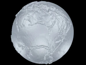 scale relief topographic world map 3dprinter scale 1in50000000 3D Print Model