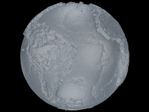 scale relief topographic world map 3dprinter scale 1in100000000 3D Print Model