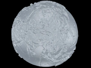 scale relief topographic world map 3dprinter scale 1in100000000 3D Print Model