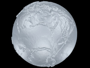 scale relief topographic world map 3dprinter scale 1in100000000 3D Print Model
