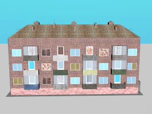 soviet small block of flats khrushchevka 3D Model