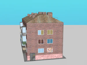 soviet small block of flats khrushchevka 3D Model
