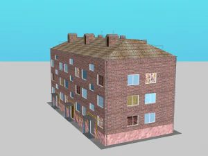 soviet small block of flats khrushchevka 3D Model