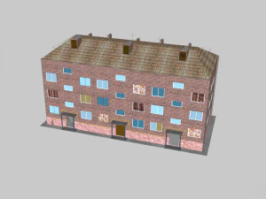 soviet small block of flats khrushchevka 3D Model