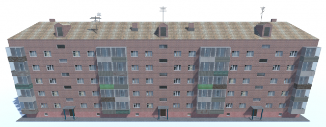 apartment building 3D Модель .c4d .max .obj .3ds .fbx .stl .blend 