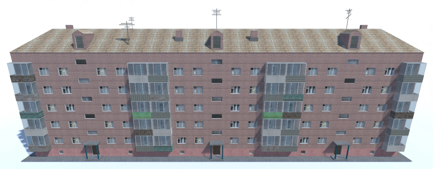 apartment building 3D Model .c4d .max .obj .3ds .fbx .stl .blend 