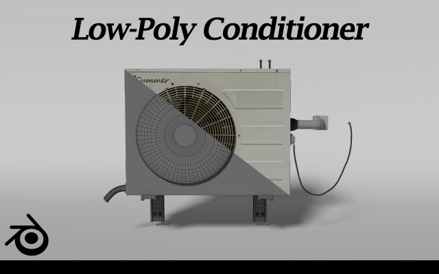 Low-Poly Conditioner 3D Модель .c4d .max .obj .3ds .fbx .stl .blend 