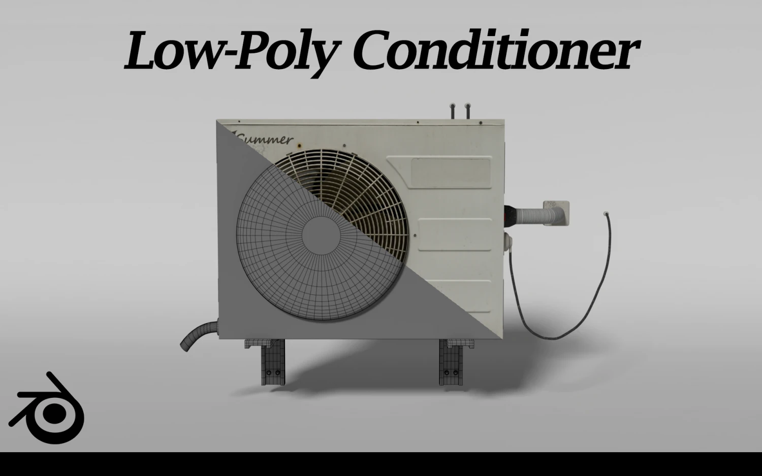 Low-Poly Conditioner 3D Model .c4d .max .obj .3ds .fbx .stl .blend 