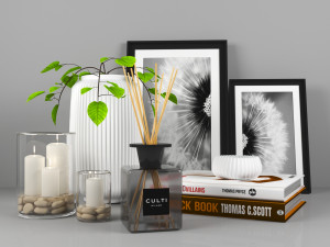decorative set 01 with plant 3Dモデル
