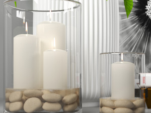 decorative set 01 with plant 3Dモデル