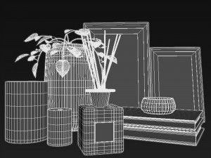 decorative set 01 with plant 3Dモデル