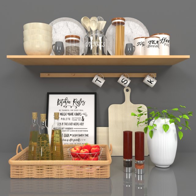 kitchen set 01 3Dモデル .c4d .max .obj .3ds .fbx .stl .blend 