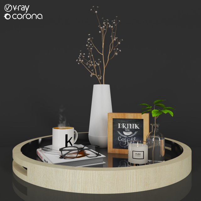decorative set 3 3D Модель .c4d .max .obj .3ds .fbx .stl .blend 